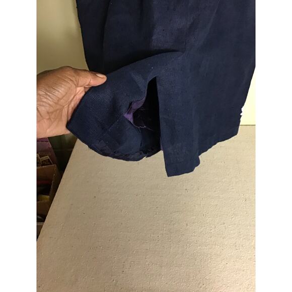 Women Vintage 90’s Sheath Dress Santa Fe Daisy Embroidered Lined Dress Sz10 Blue - Picture 6 of 11